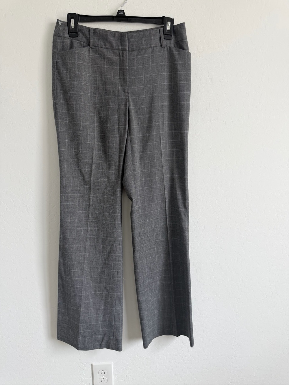 Apostrophe Gray Windowpane Dress Pants